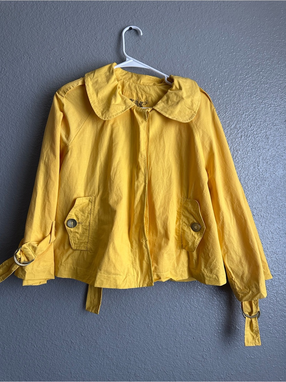 Live a Little Bright Yellow Cotton Trench Jacket